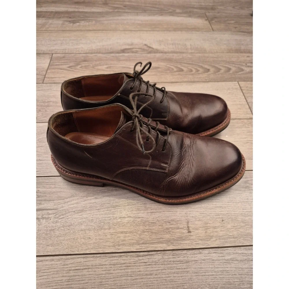 Beckett‎ Simonon Dunham Derby Shoes Brown Leather Plain Toe Blucher Mens Sz 9.5